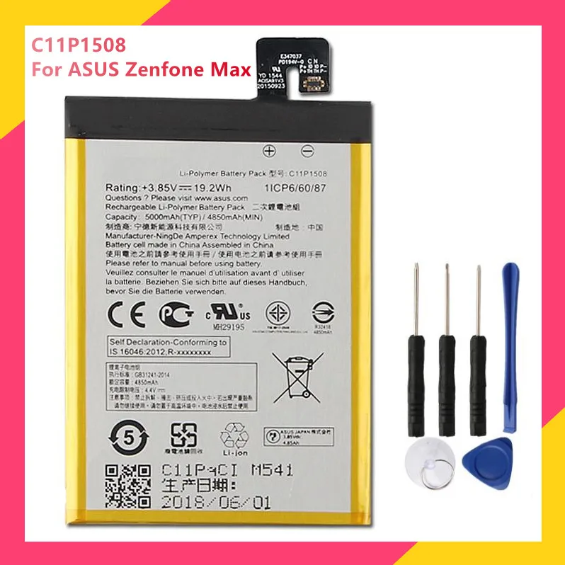 

Original Replacement Phone Battery C11P1508 For ASUS Zenfone Max ZC550KL 5000Z Z010DA Z010DD Rechargable Batteries 5000mAh
