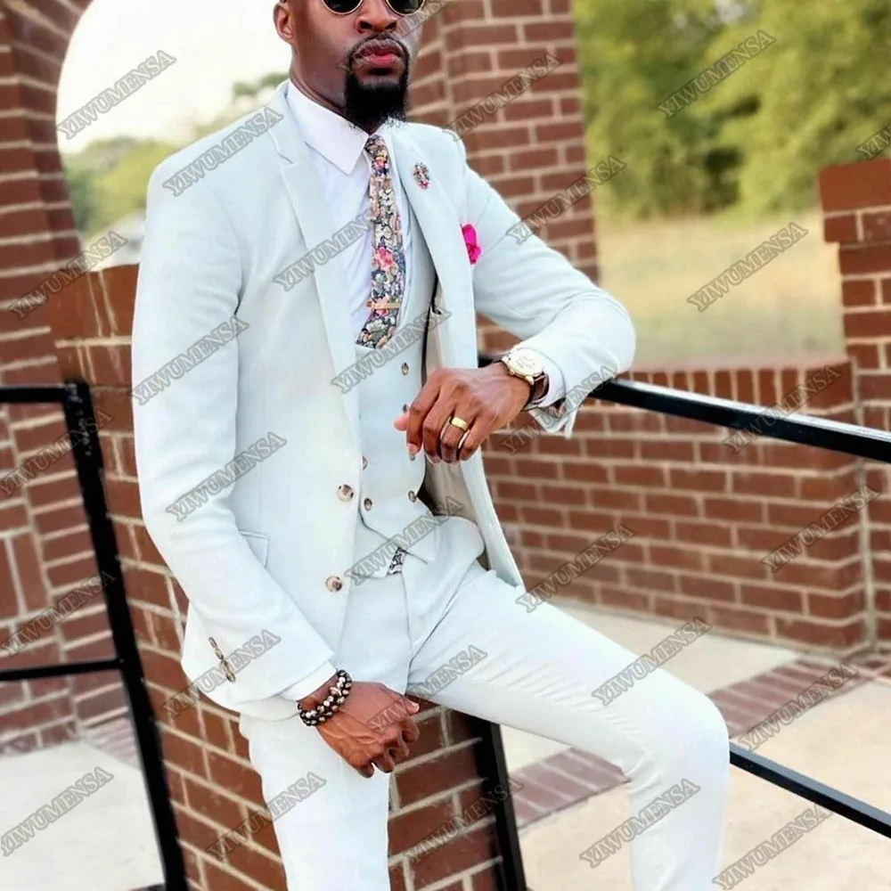 England Style Wedding Tuxedo 3 Pieces Groom Wear Blazer Terno Masculino Jacket+Vest+Pants Mens Suits Business Costume Homme | Мужская