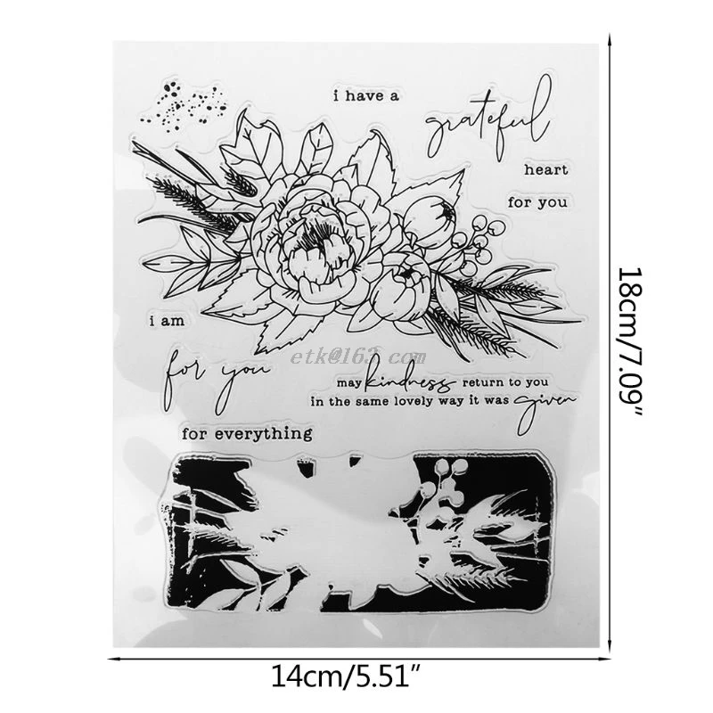 Цветок DIY силиконовый прозрачный штамп цепляться печать тиснение для