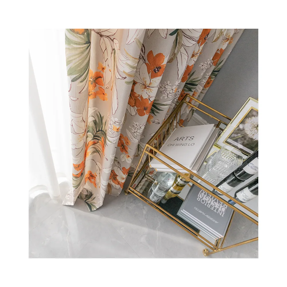 

[hua jie]curtains for Living Room Bedroom Curtains Modern Minimalist Curtain Cotton Printed Curtains
