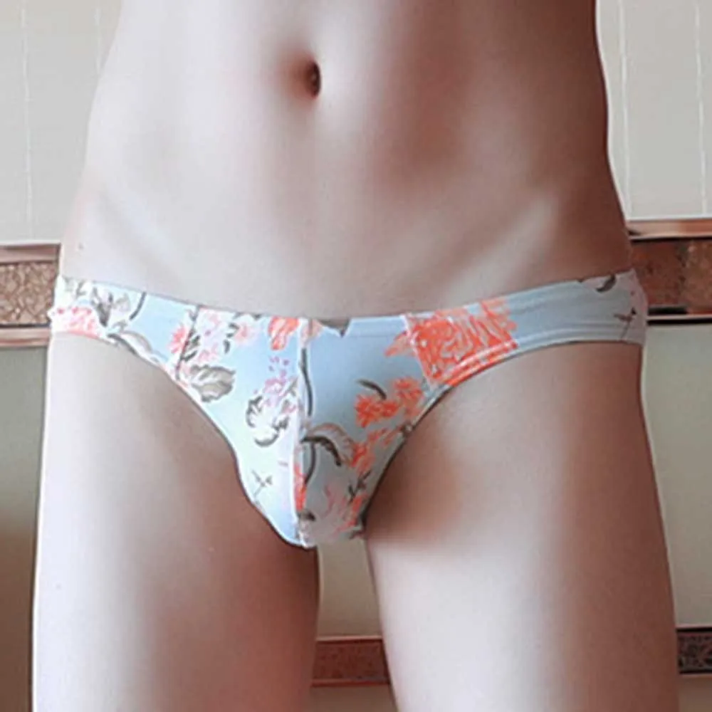 

Men Sexy Fashion Low-Waist Printing Seamless Breathable Comfortable Thin Briefs Men's Underwear Briefs Low-waisted U-convex