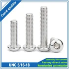 10 шт крупная резьба Allen шестигранный разъем с полукруглой головкой круглый болт резьбой UNC 516-18 ISO7380 304 A2-70 Нержавеющаясталь