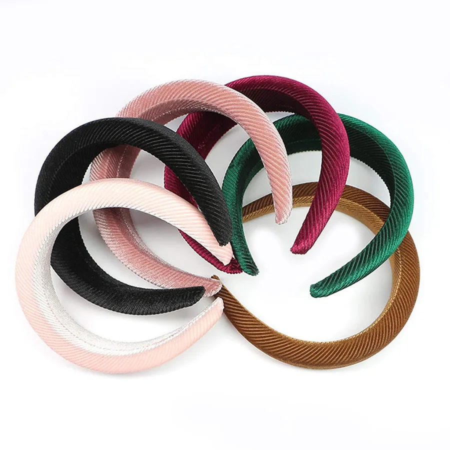 Бархатные повязки для волос женщин аксессуары полосатая повязка на голову