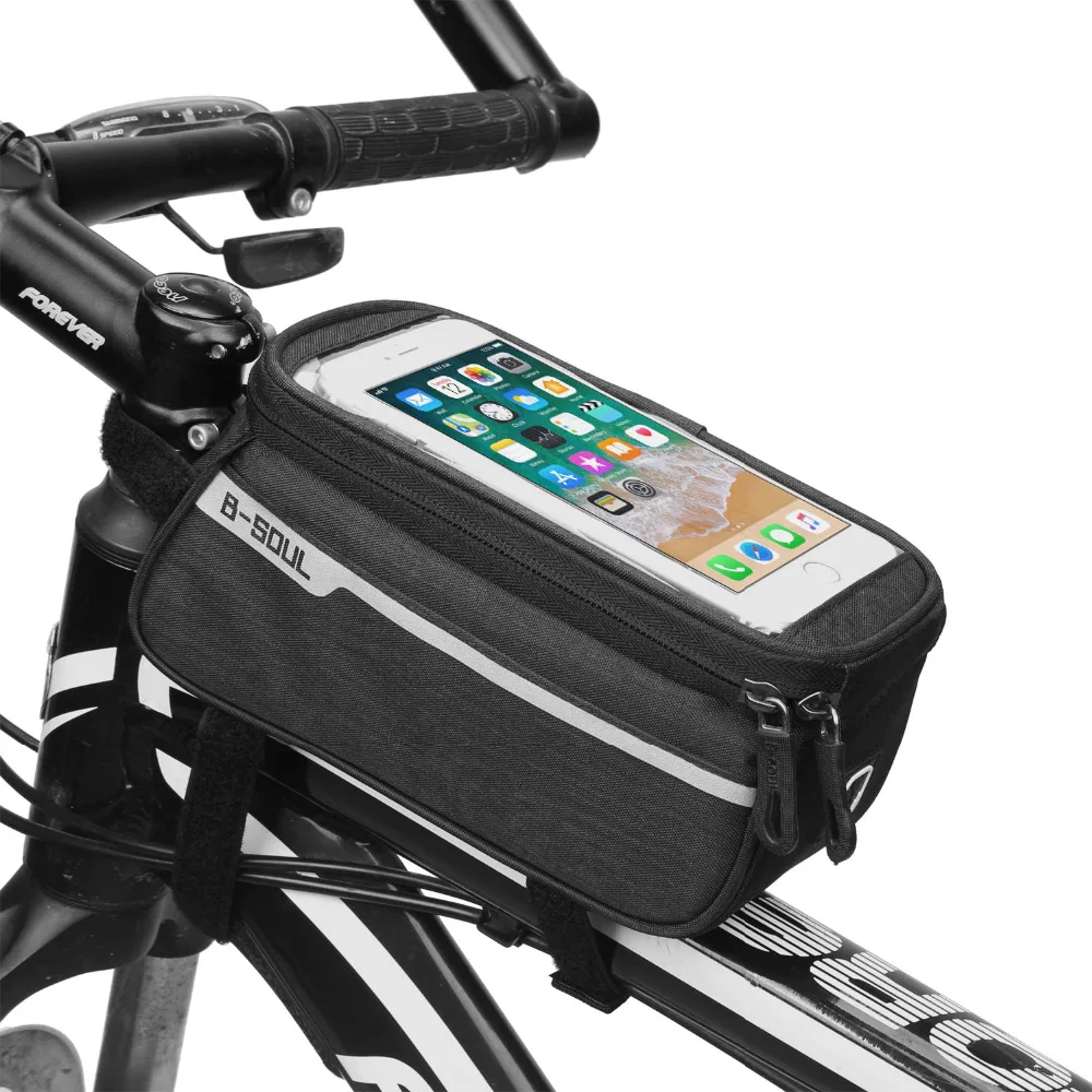 

New Bicycle Front Tube Bags 6 Inch Phone Touch Screen MTB TPU Waterproof Bike Cycling Beam Saddle Bag Mountain Bike Accessories