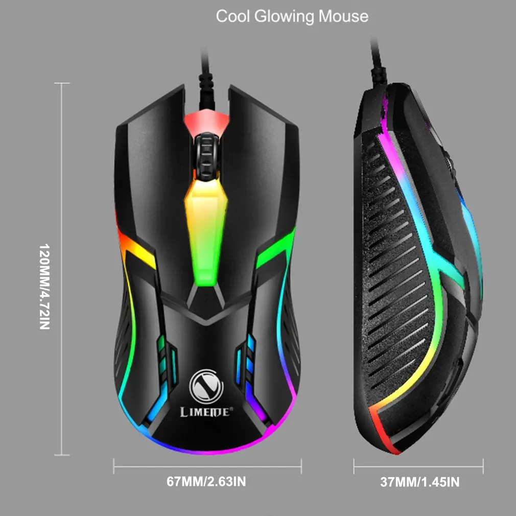 

S1 E-Sports Luminous Wired Mouse USB Lighting Gaming Mouse For Desktop Laptops Mute Computer Free Drive Mechanical Glowing Mouse