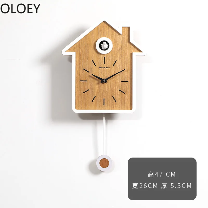 Роскошные деревянные настенные часы Cuckoo маятник птица мультфильм белый гостиная