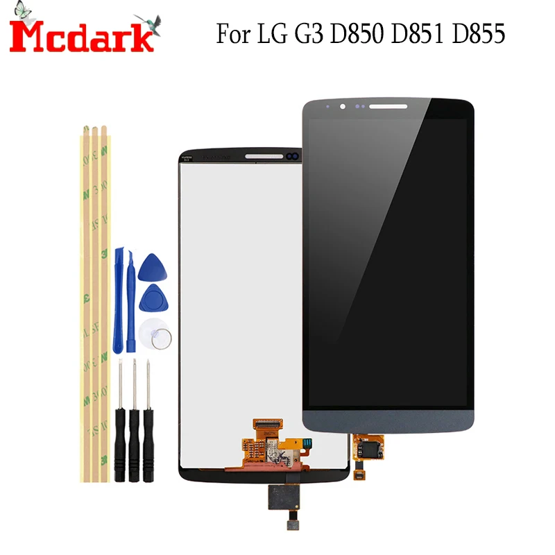 ЖК-экран для LG G3 D850 D851 D855 5 дюйма сменный ЖК-дисплей + сенсорный экран смартфона с