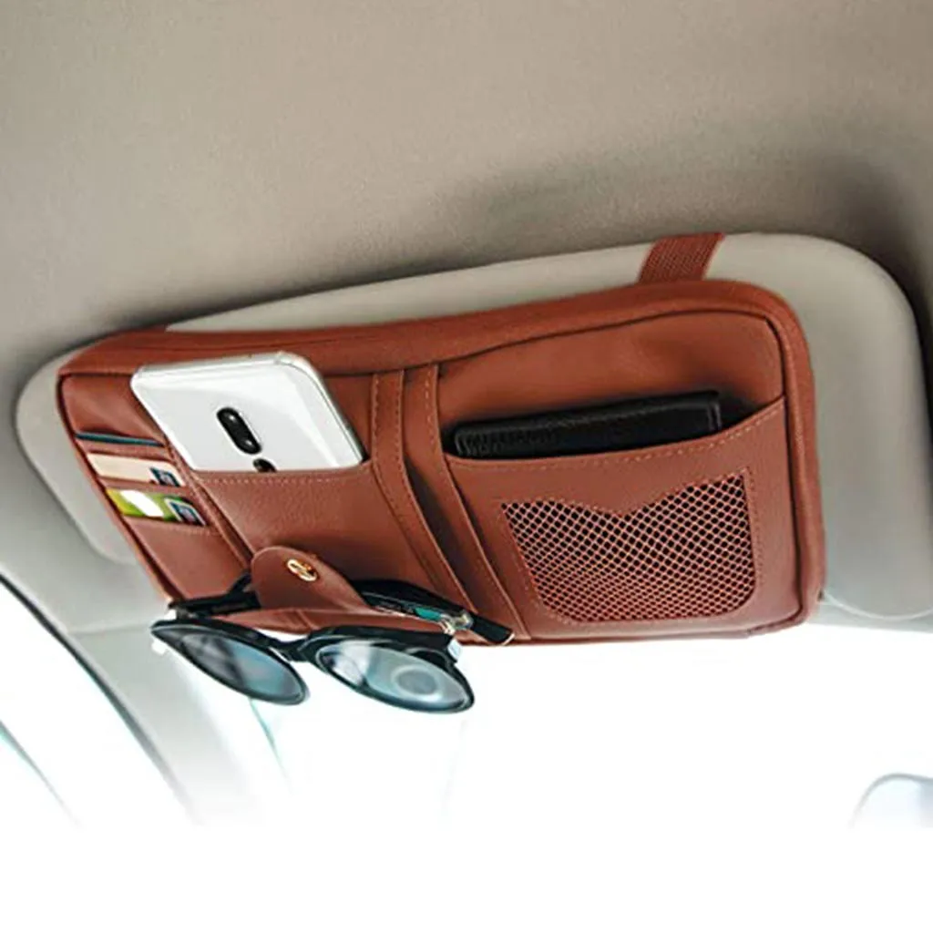 Автомобильный солнцезащитный козырек очки Билл ручка Бизнес держатель для карт