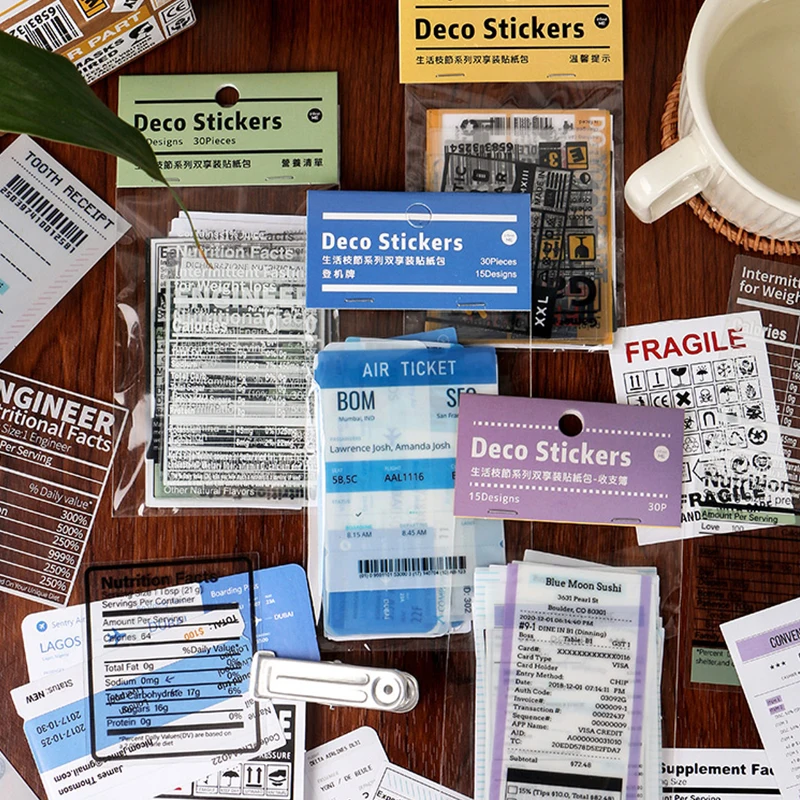 

30 Pcs Daily life label Stickers Adhesive Decorative case Gift Sealing Sticker DIY Diary Album Scrapbooking material