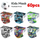 60 шт., одноразовые маски для лица с принтом футбольных мячей