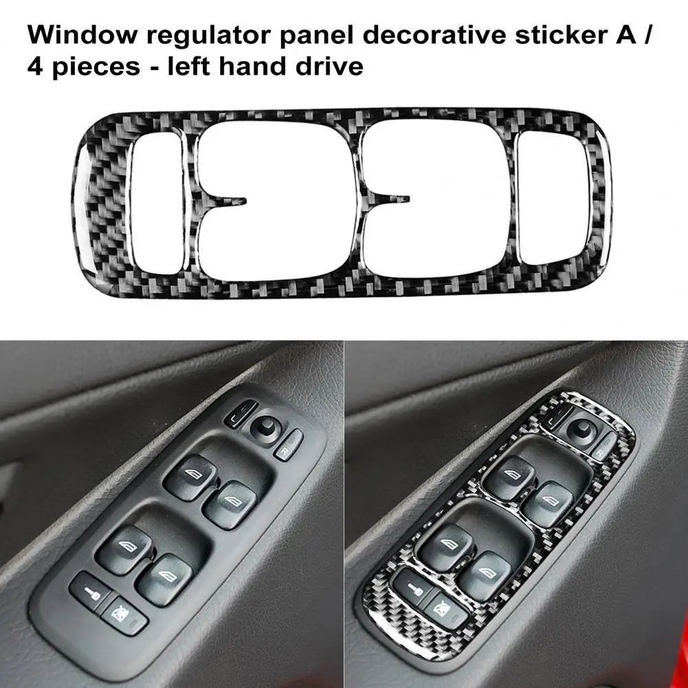 

4 шт./компл. отличная износостойкая декоративная панель для кнопки окон, легкий переключатель для подъема окон, самоклеящаяся отделка