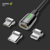 wsken magnetic charge type c cable for xr xs max 11 pro fast charger for samsung s10 s20 usb cable led micro usb c cable mini 3