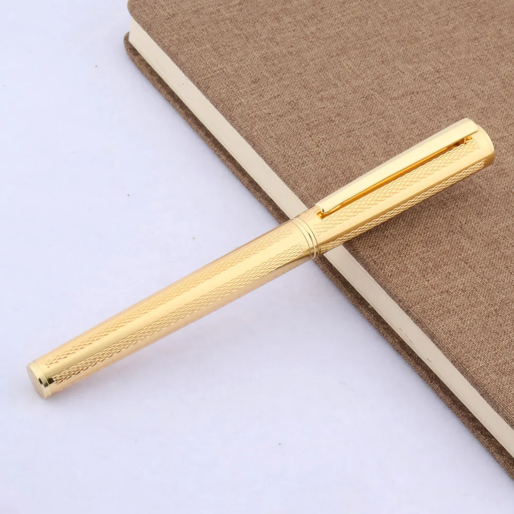 Золотой текстурированные волны металла мода иридий м ручка фонтана канцелярские