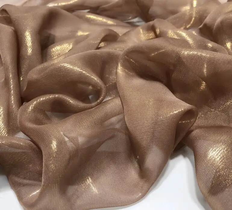 Brown 30D Косплей шифоновая ткань Золотой Бронзированная ткань блестящая ткань Бронзирующая ткань костюм платье Ткань DIY 1 м/лот - Цвет: Brown
