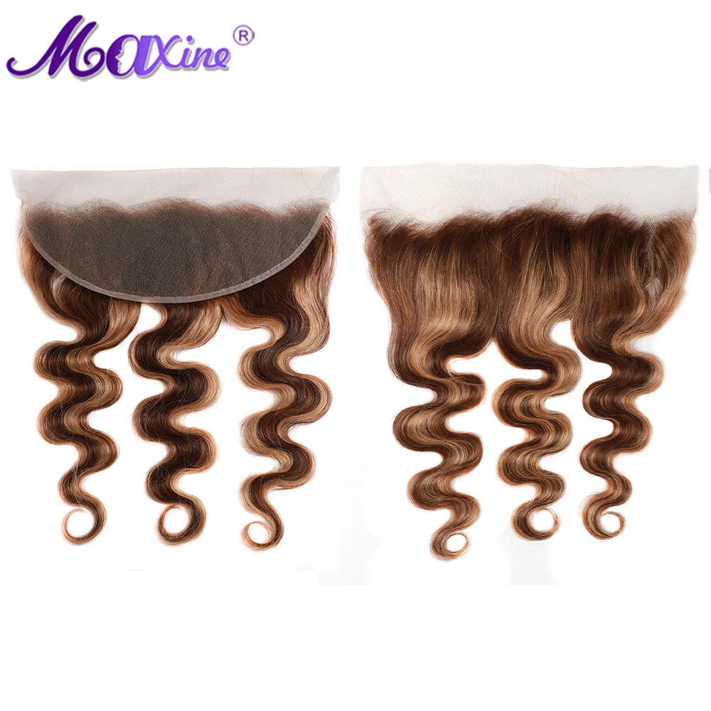 Body Wave Lace Frontal Highlight Omber 13X4 HD 10A Brazilian Human Hair Closure 100% Remy Free Part | Шиньоны и парики