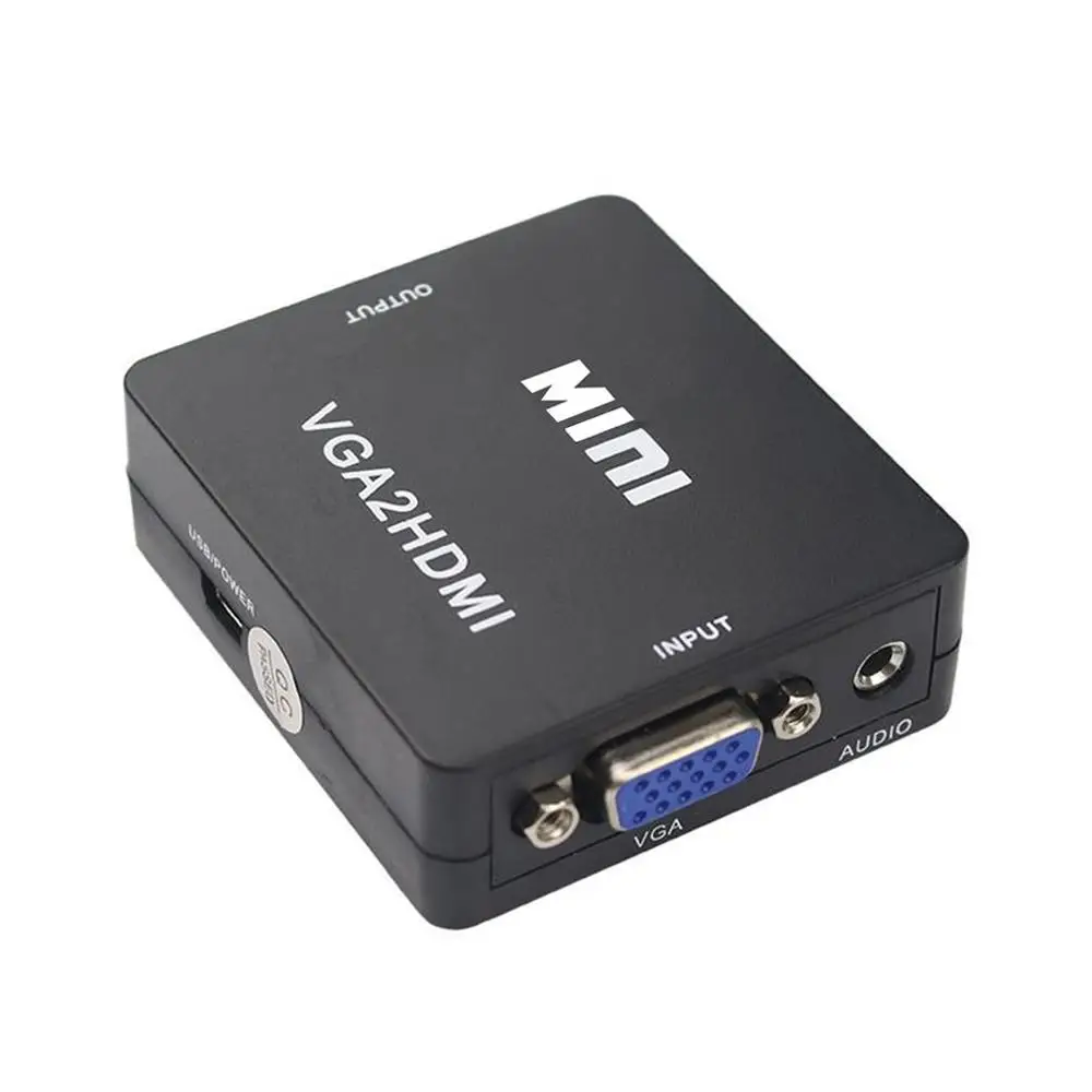 Мини VGA к HDMI конвертер VGA2HDMI адаптер VGA к HDMI 1080P кабель для зарядки с адаптером конвертер для HDTV проектора
