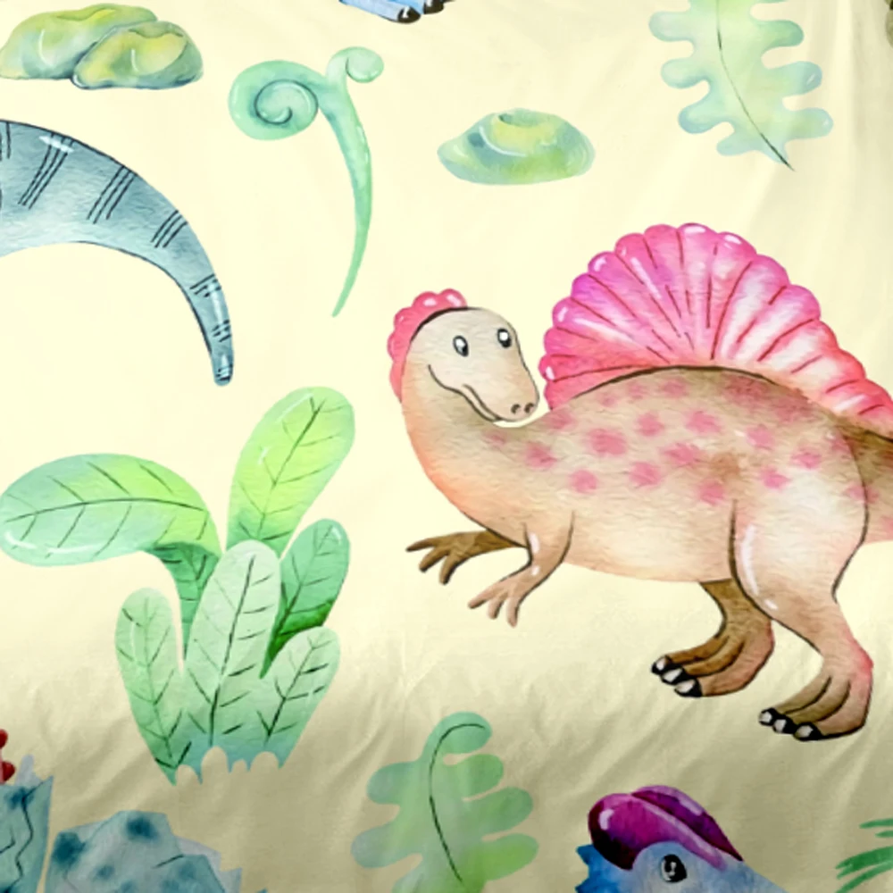 Постельное белье динозавра с одной печатью Детский набор пододеяльников