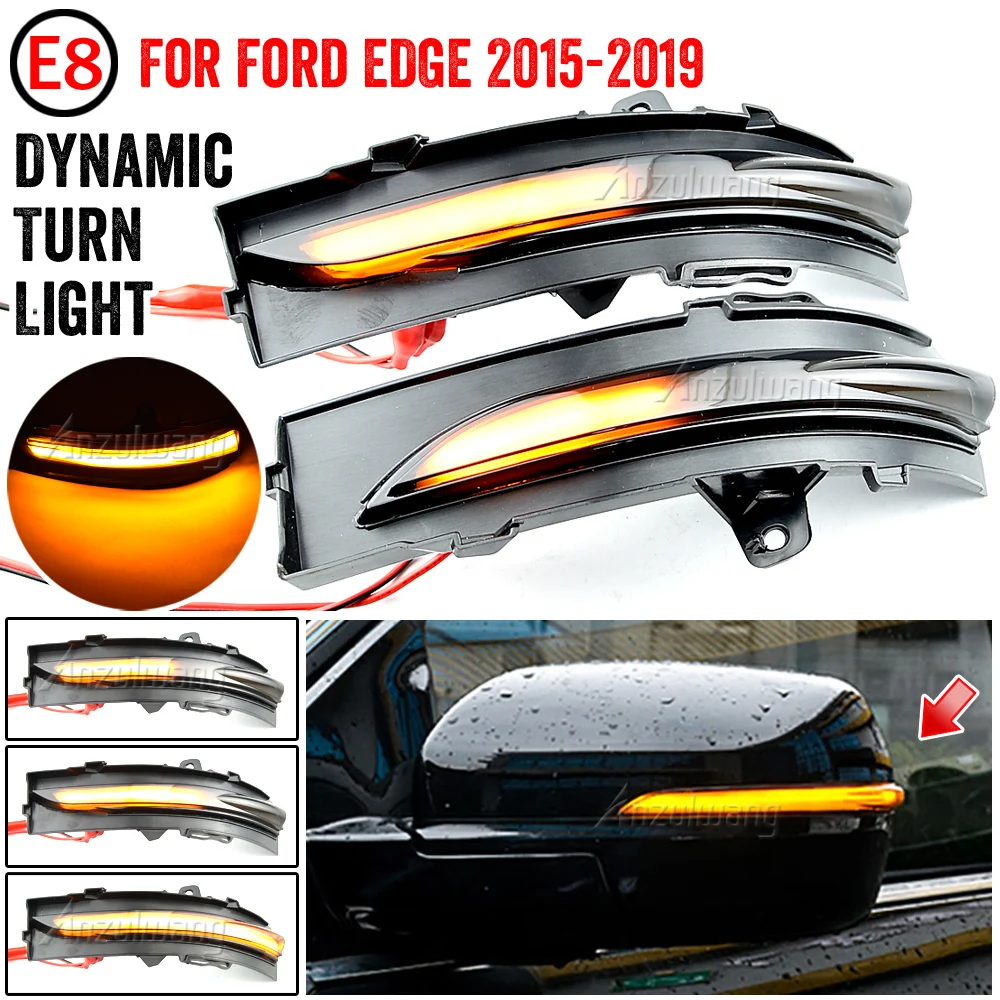 

2pcs Dynamic LED Turn Signal Light Mirror Indicator Blinker for Ford EDGE 2015 2016 2017 2018 2019