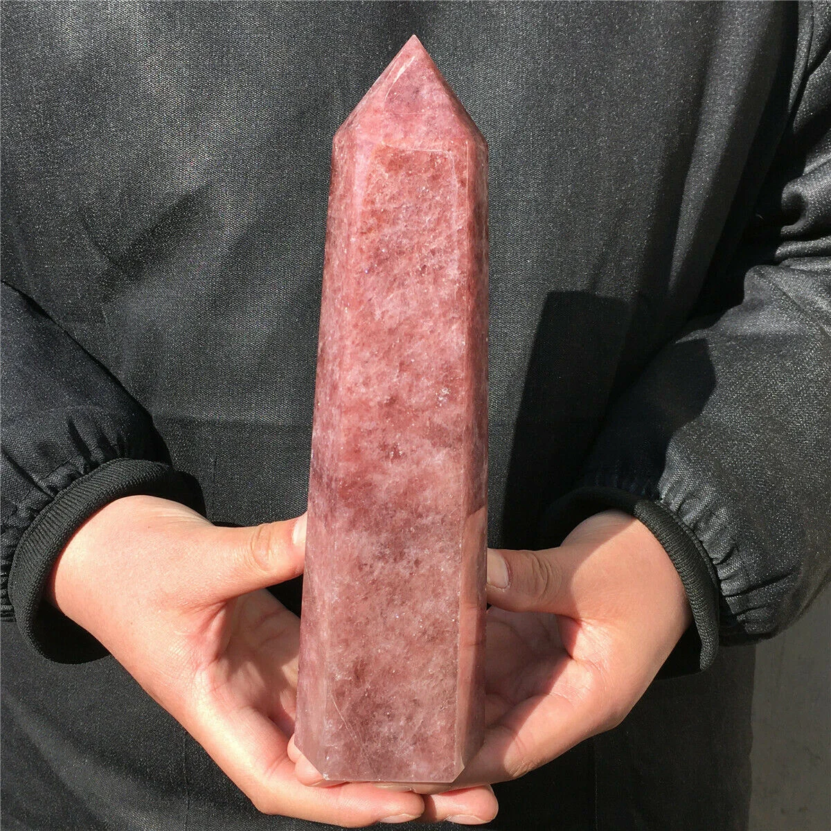

Lbnatural hematite strawberry crystal Obelisk wine red crystal pyramid