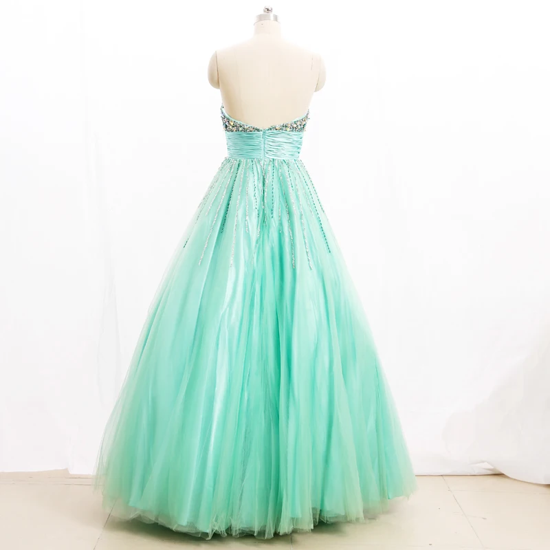 

Kisswhite Bridal Stock Clean Blue Beads Ball Gown Prom Dresses Long 210219-008
