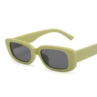 Очки солнцезащитные женские в стиле ретро, модные брендовые дизайнерские квадратные солнечные очки с маленькой пластиковой оправой, зеленые черные