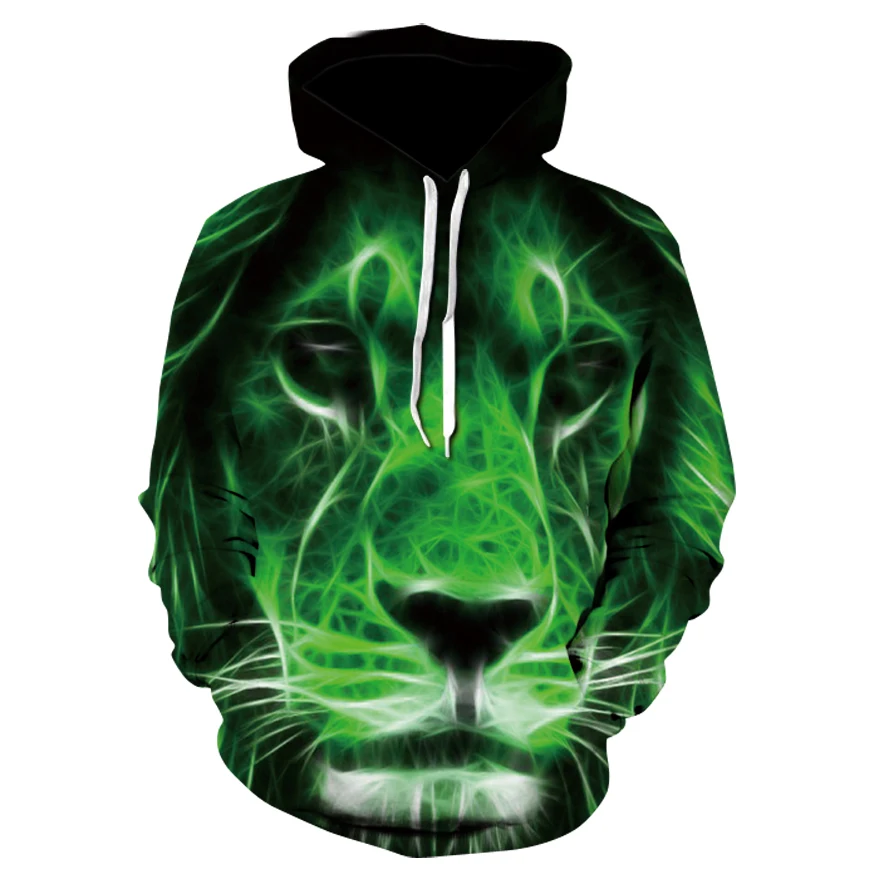 

3D Printing Hoodie Cartoon Animal Lion Sweater Fashion Street Casual Wear Jacket