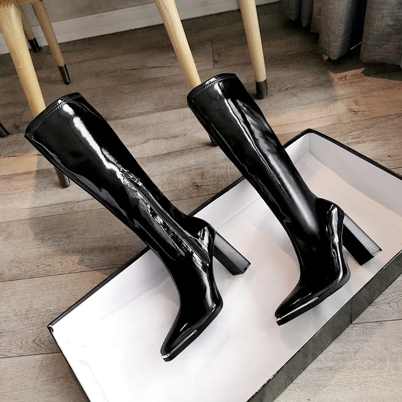 

Net red version boots women's boots Knight with thin boots bobbin boots women's high heels high boots boots