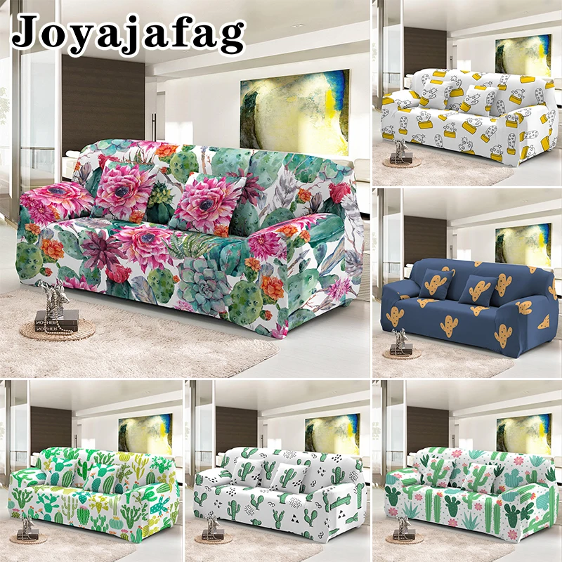 

Cactus Printed Elastic Sofa Covers For Living Room Washable Sectional Corner Couch Cover All-cover L Shape Slipcovers Drop Ship