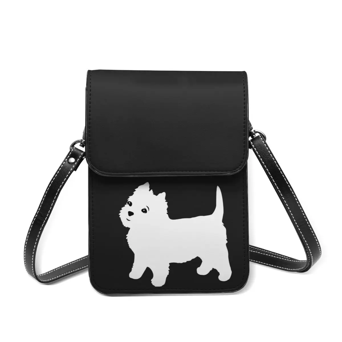 

West Highland White Terrier Shoulder Bag Female Gift Mobile Phone Bag Reusable Leather Business Bags