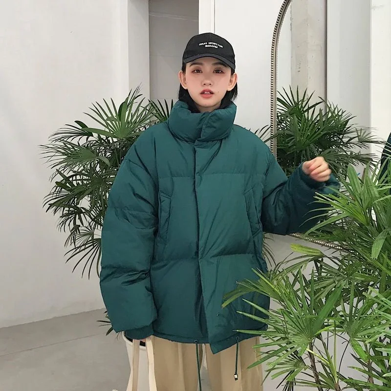 Woherb Harajuku Женское зимнее пальто куртка-пуховик негабаритная парка Женская Корейская Свободная куртка на подкладке с пупырышками Casaco Feminino