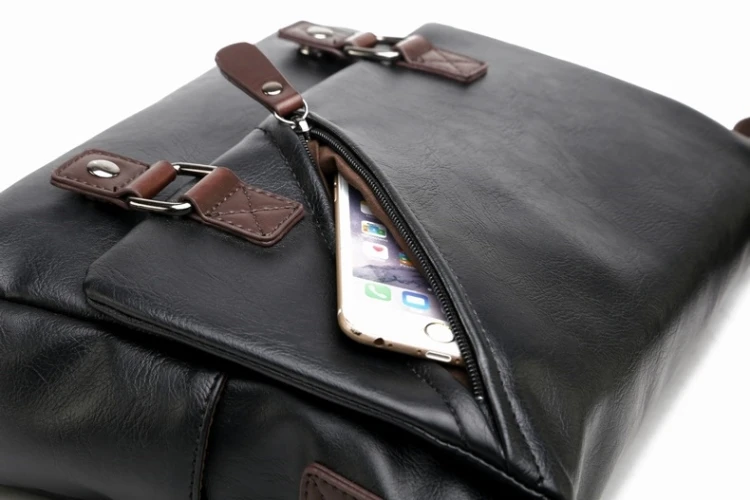 

2021 New Men Crossbody Bag Leather Handbag Shoulder Bags Water Resistant Male Business Casual Travel Messenger Sling Bag