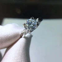 kkmall store round silver moissanite ring 1 00ct d vvs luxury moissanite ring jewelry girlfriend gift moissanite ring