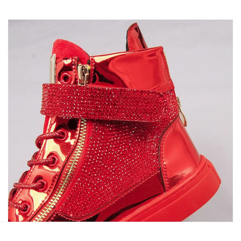 Мужские Ботильоны из флока черные или красные повседневные ботинки с высоким