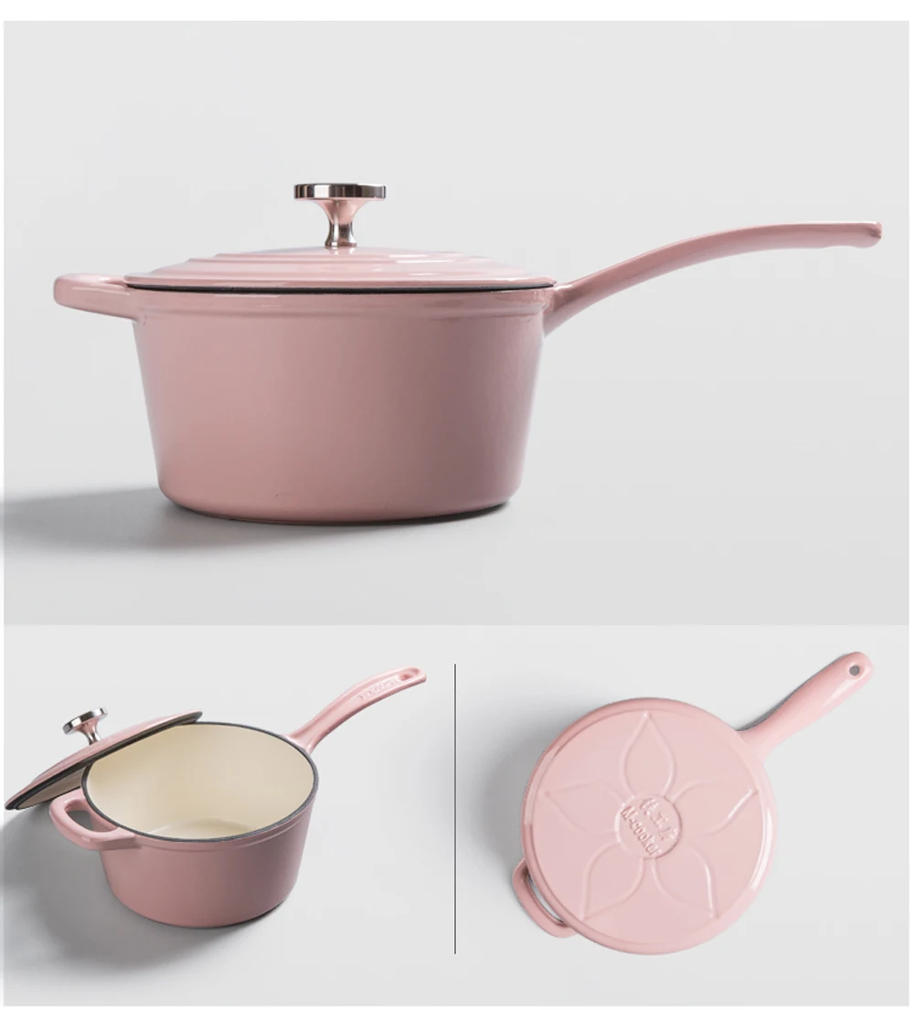 Чугунная кастрюля эмалированная антипригарная сковорода для морепродуктов