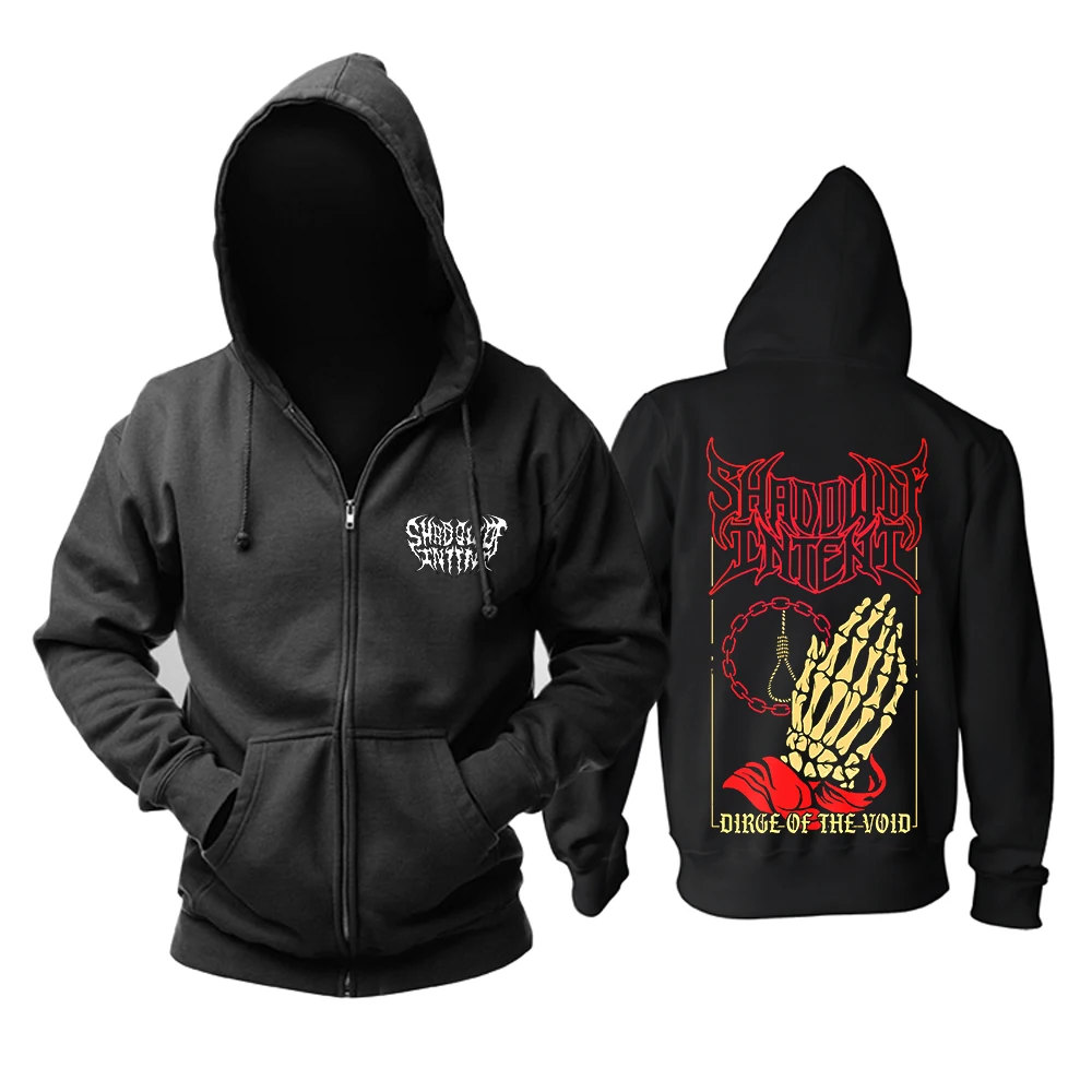 10 Designs Shadow Of Intent Zipper Sweatshirt Rock Death Nice Soft Warm Hoodies Heavy Metal Punk Fleece Outerwear Skull Hand