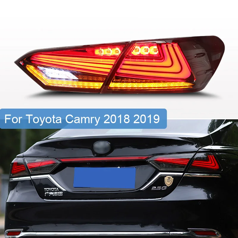 Задний фонарь для Toyota Camry 2018 2019 светодиодный задний ДХО + Динамический сигнал