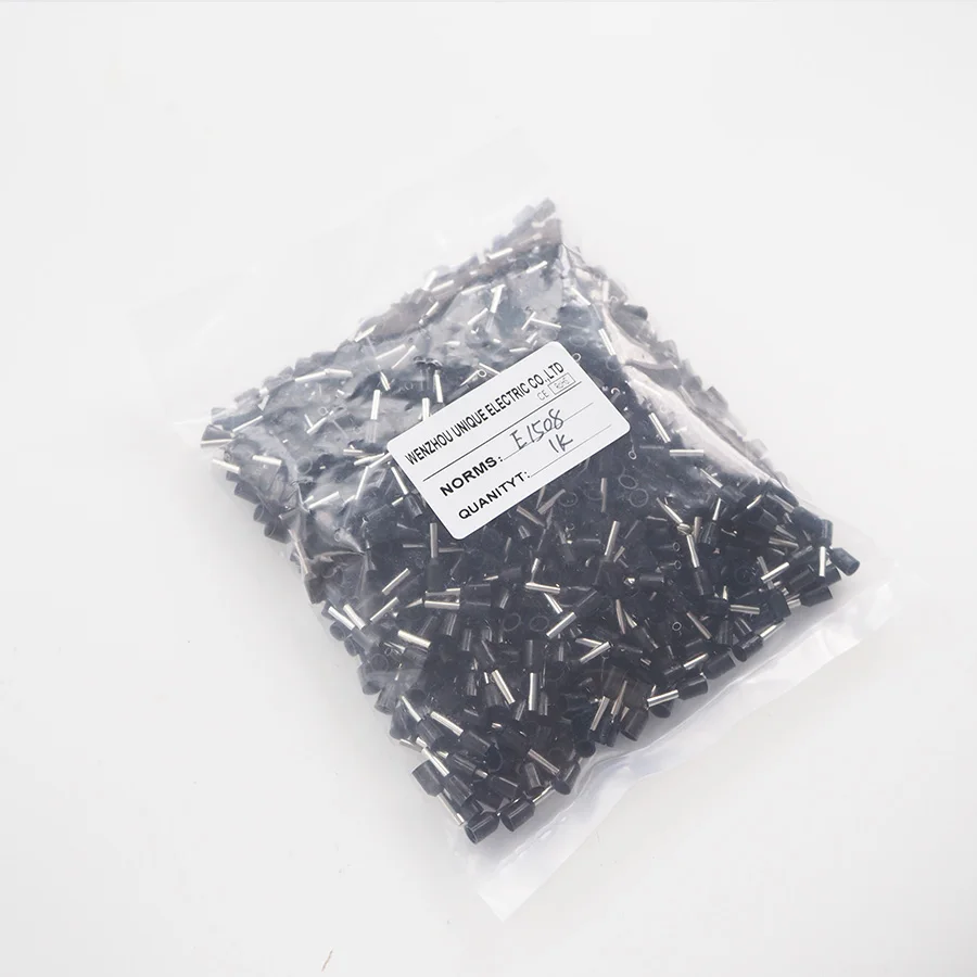 1000 шт. изолированные обжимные клеммы для проводов E1508 электрические однолинейные