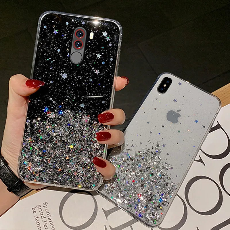 Чехол из серебристой фольги Starry для Xiaomi Redmi 6 Note 5 4 Pro 4X 5A GO Mi A1 5X 6X Max 2 Mix 3 2s Pocophone F1