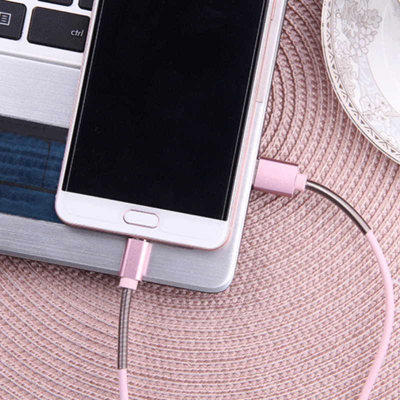 KNYUSB To Micro USB Fast Durable Charging Cable Data Transmission Half-Spring for Android Mobile Phone | Электроника