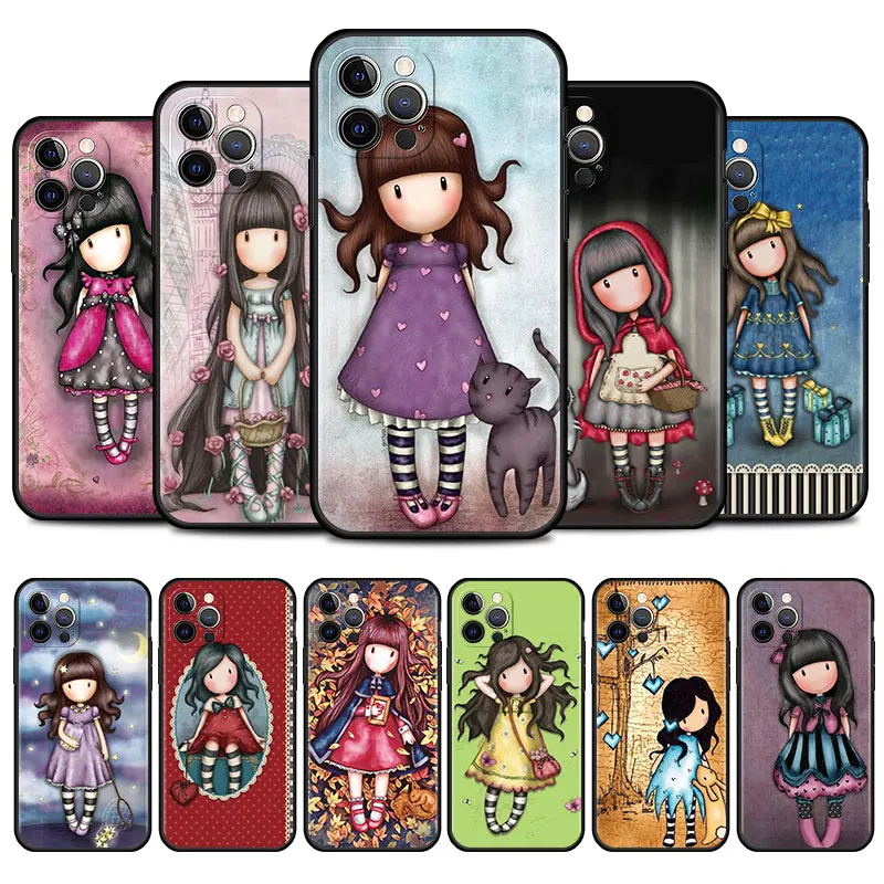 

Santoro Gorjuss cartoon girl Phone Case for iPhone 11 Pro 12 13 Mini XR X 7 8 6 6S Plus XS Max 5 5S SE 2020 Mobile Phones Cover