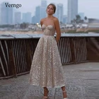 Verngo 2021 Новые блестящие золотистые цвета шампанского платья для выпускного милое облегающее вечернее платье длиной до колен вечернее платье