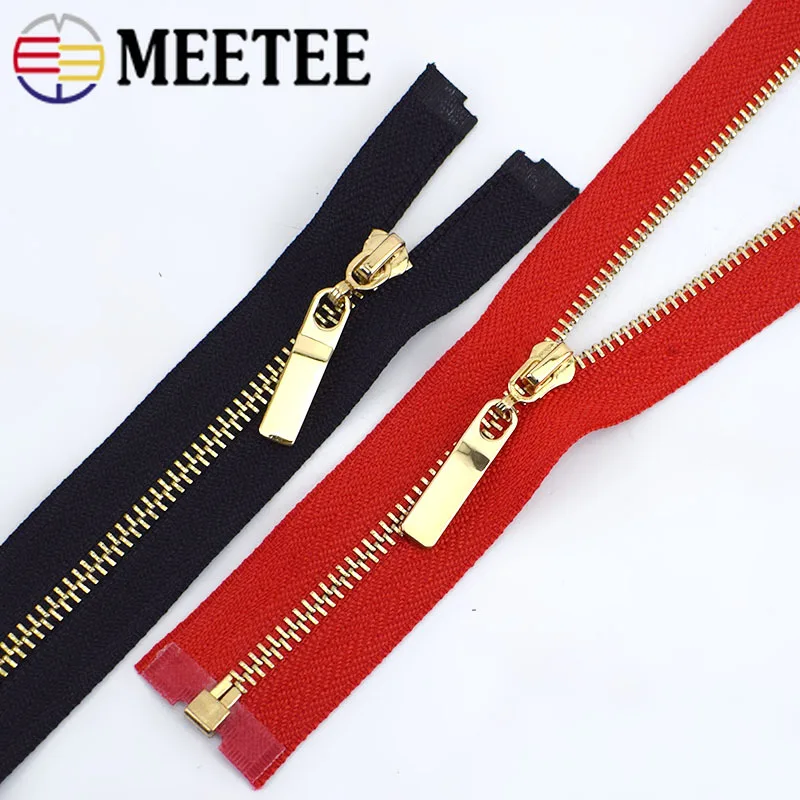 2 шт. Meetee 3 # металлическая молния с открытым наконечником 40/70 см золотыми