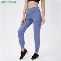 shinbene everyday leisure workout training gym joggers with pocket women high waist anti sweat sport fitness pocket sweatpants