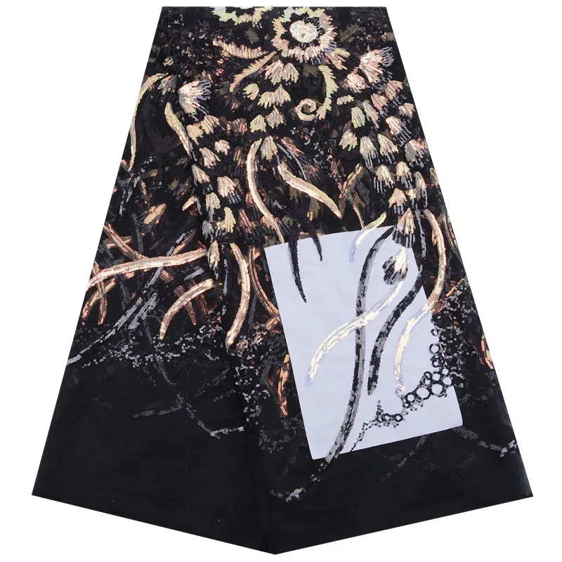 Черные африканские блестки чистая кружевная ткань мягкие французские