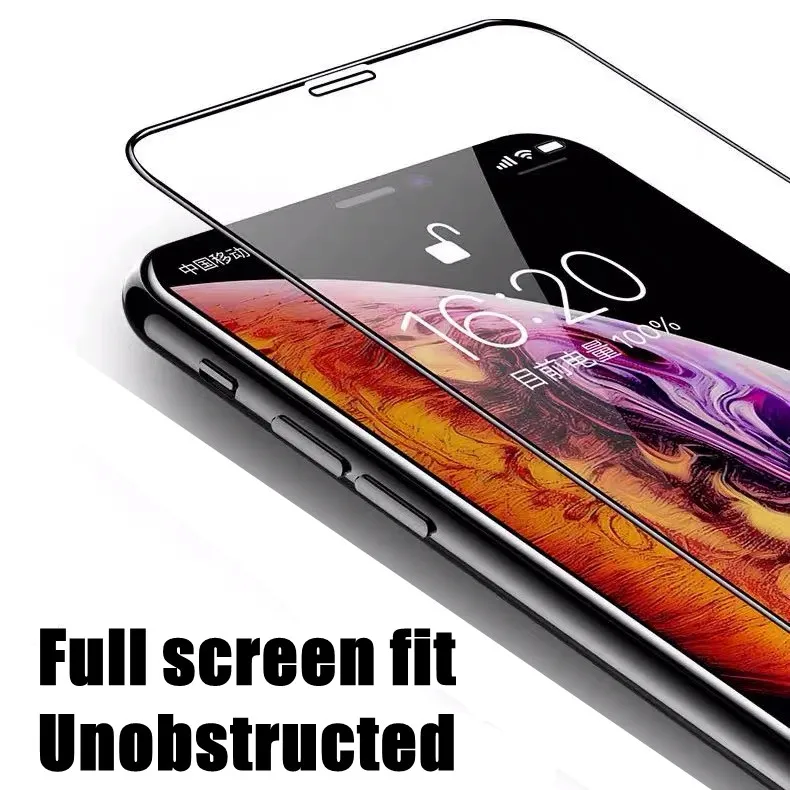 Защитное стекло с полным покрытием для iPhone 7 8 6 6s Plus X XR XS MAX SE 5 5s 11 12 Pro 15D | Мобильные