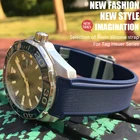 Ремешок силиконовый для часов, резиновый черный синий коричневый браслет для часов, аксессуары для часов, 20 мм 22 мм