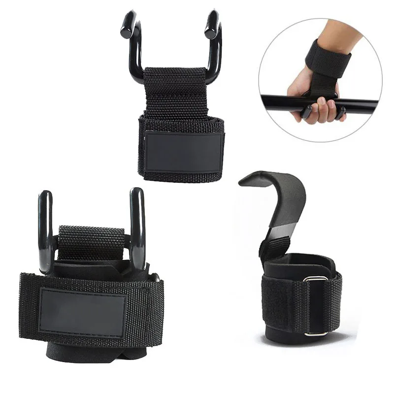 

Weight Lifting Hand Bar Wrist Straps Pull-up Assist Strength Grip Support Training Hook Glove Gym Fitness Equipment -40