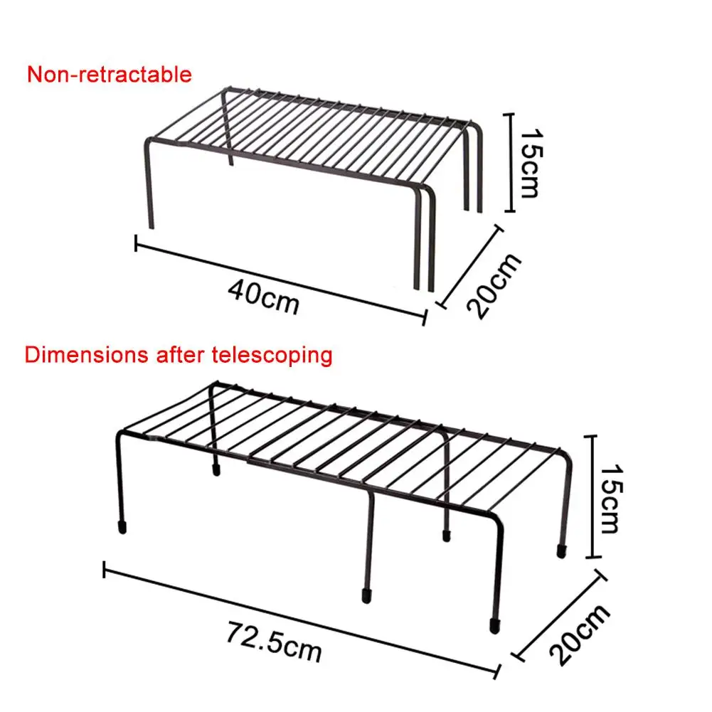 Выдвижной кухонный стеллаж для хранения чаши кастрюли шкаф полка расширяемая