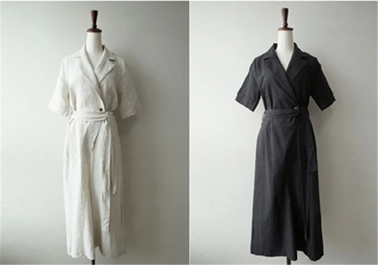 

YOCALOR 2020 New Autumn Women Jumpsuits & Rompers Casual Cotton and Linen Wide Leg Ankle-Length Pants Lace Up Playsuit