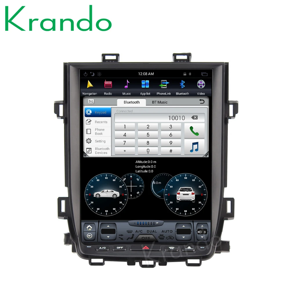 Krando Android9.0 встроенный carplay 12 1 &quotвертикальный экран автомобильное радио для Toyota